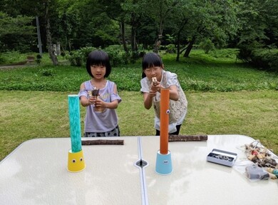 輪ゴム鉄砲での的あて
