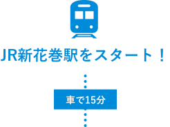 JR新花巻駅をスタート！車で15分